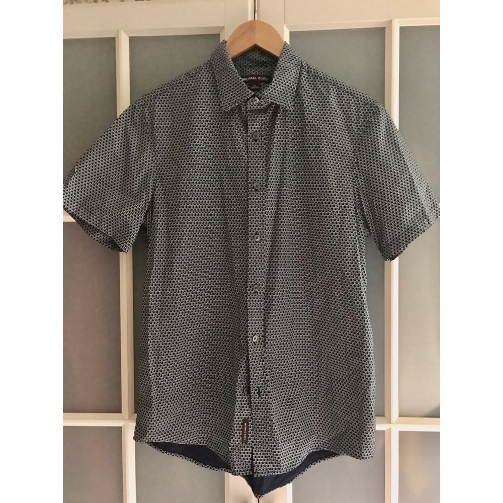 Michael Kors Short-Sleeve Print Dress Shirt